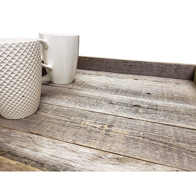 Rockin' Wood 24 x 24" Reclaimed Wood Square Ottoman Tray for Coffee Table Decor
