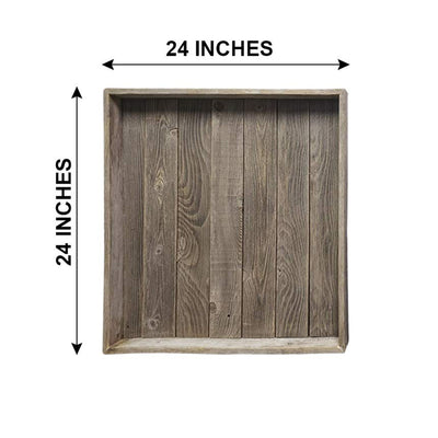 Rockin' Wood 24 x 24" Reclaimed Wood Square Ottoman Tray for Coffee Table Decor
