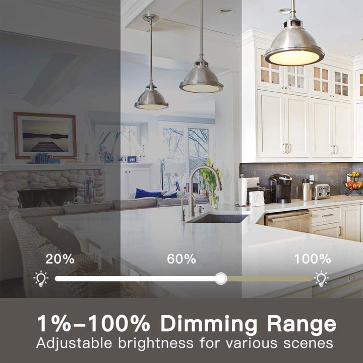 Treatlife Smart Dimmer Single Pole Wall Switch, 400W, White, 4 Pack (Open Box)