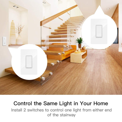 Treatlife 2.4Ghz Wifi Enabled 3 Way Smart Switch, Neutral Wire Required, 4 Pack