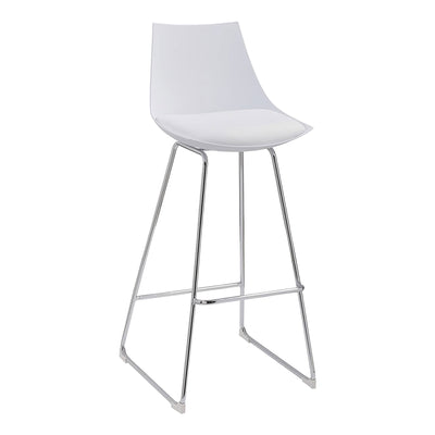Wallace & Bay 30 Inch Neo White Plastic Bar Stool with Cushioned Seat (4 Pack)