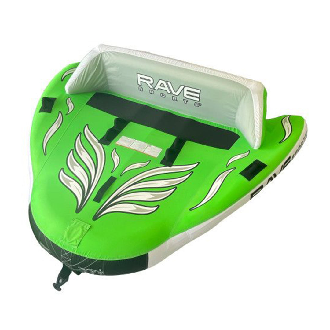 RAVE 3 Person Inflatable Wake Hawk Towable Water Tube Raft, Green (Open Box)