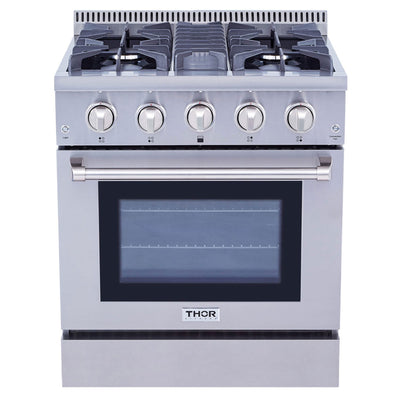 Thor Kitchen 30" Professional 4 Burner Gas Range Kitchen Oven, Stainless Steel