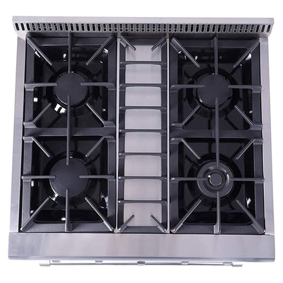 Thor Kitchen 30" Professional 4 Burner Gas Range Kitchen Oven, Stainless Steel