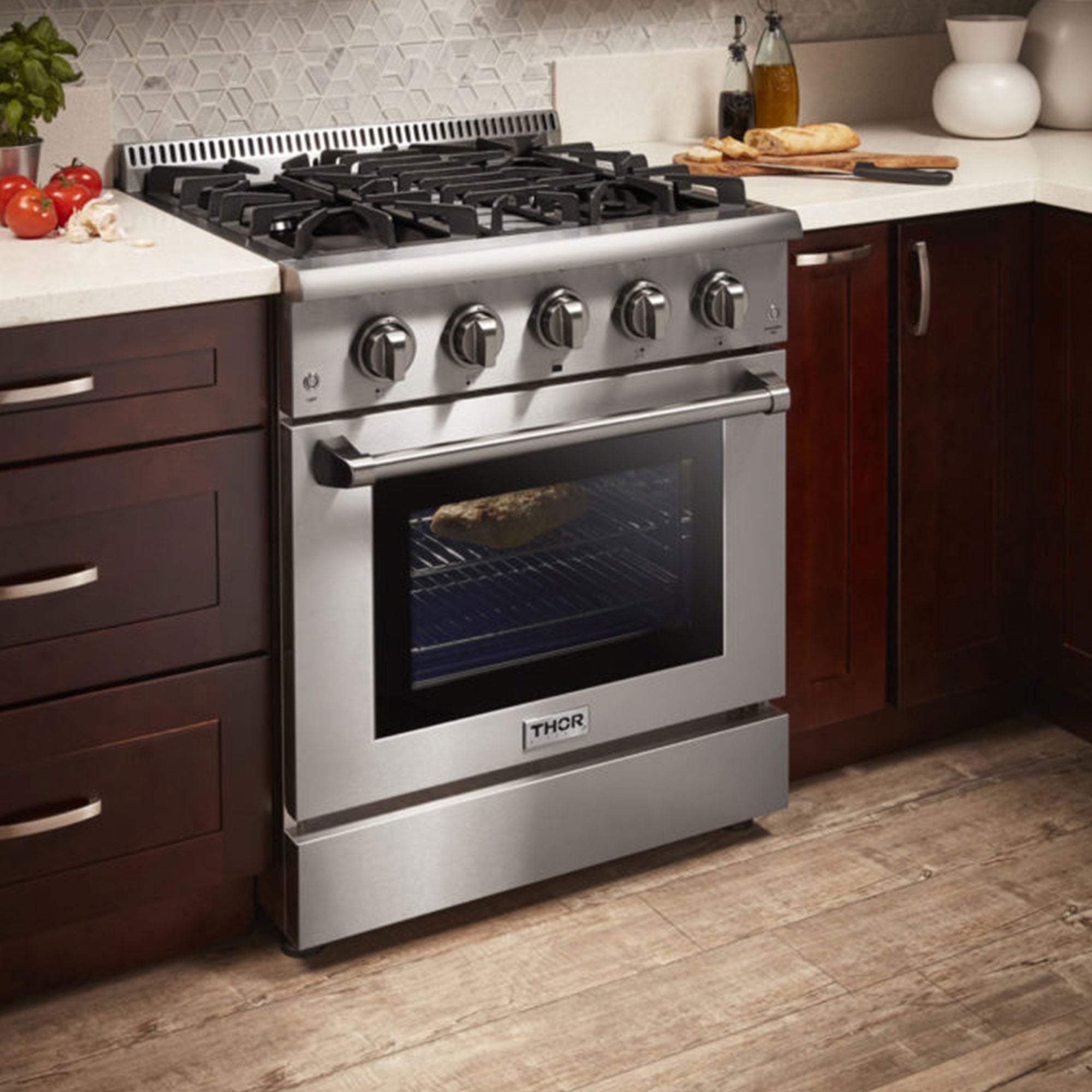 Thor Kitchen 30" Professional 4 Burner Gas Range Kitchen Oven, Stainless Steel