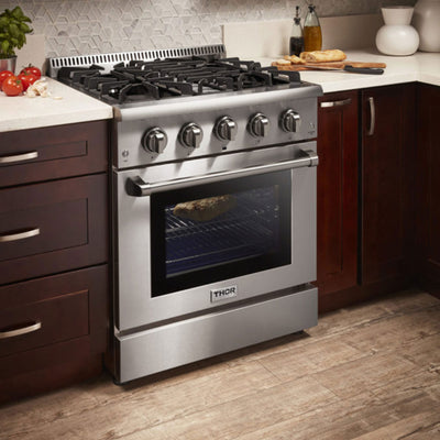 Thor Kitchen 30" Professional 4 Burner Gas Range Kitchen Oven, Stainless Steel