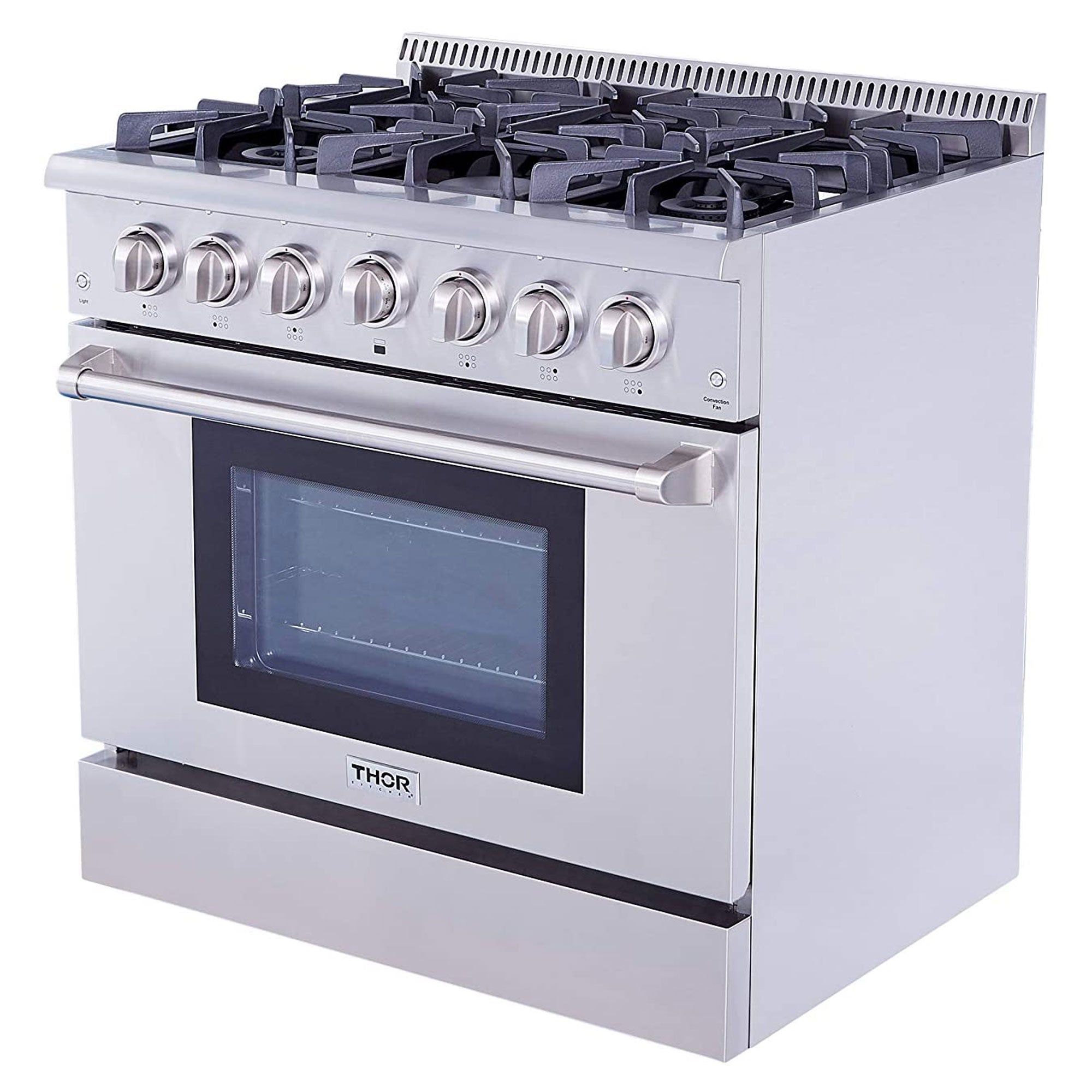 Thor Kitchen 36" Professional 6 Burner Gas Range Kitchen Oven, Stainless Steel