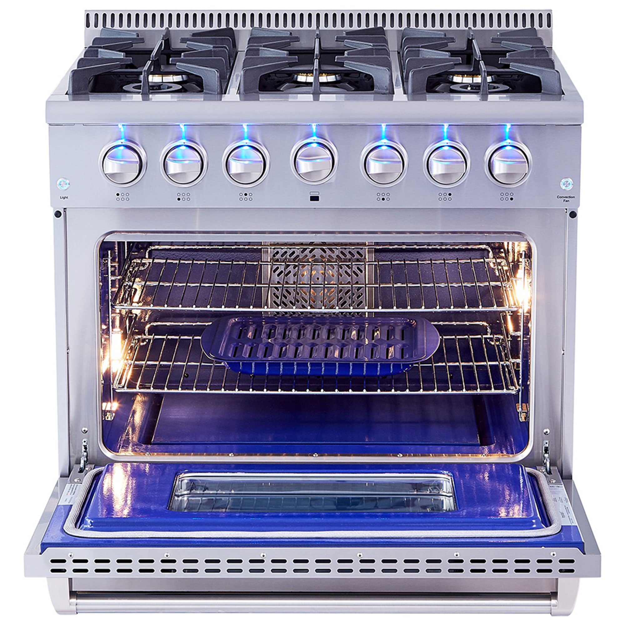 Thor Kitchen 36" Professional 6 Burner Gas Range Kitchen Oven, Stainless Steel