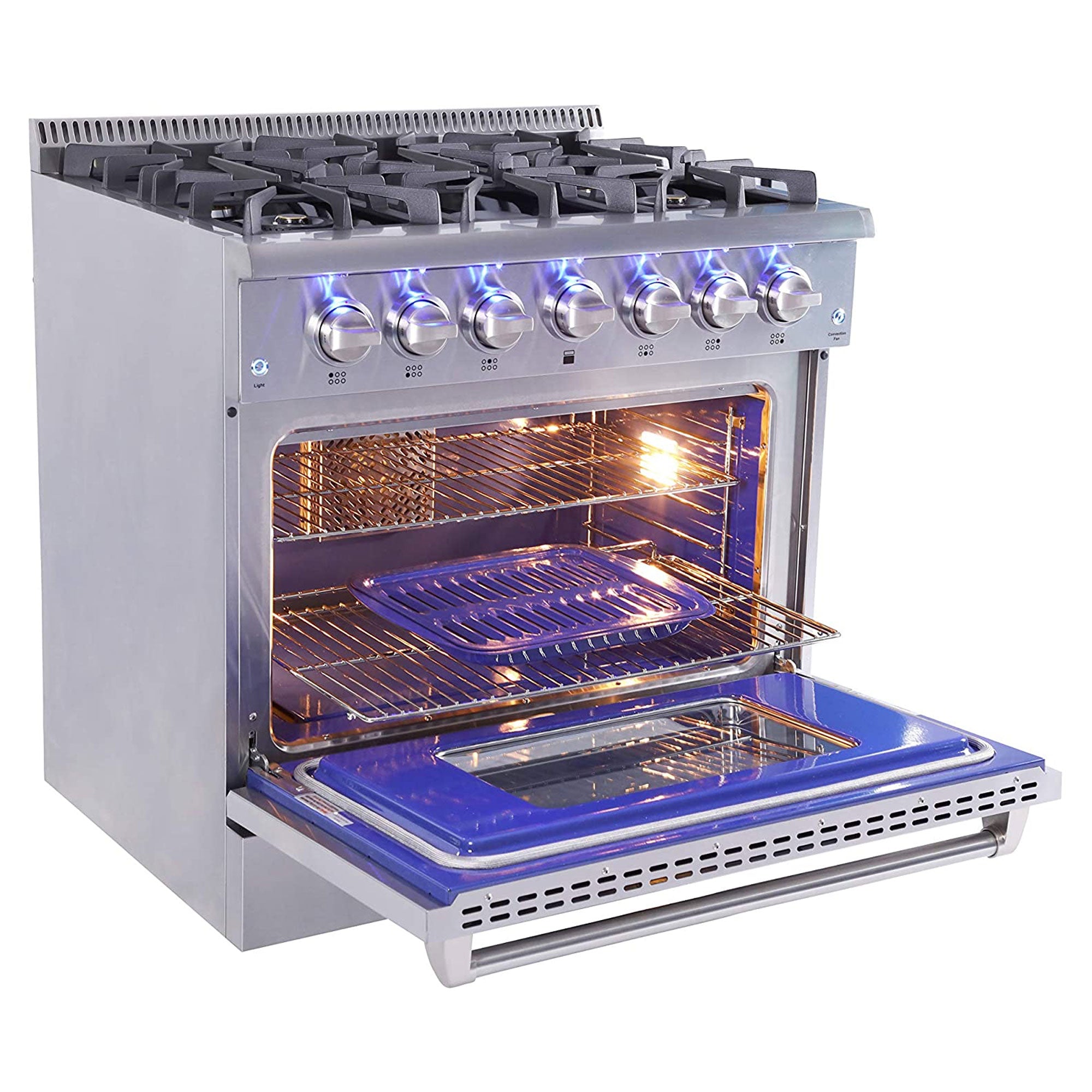 Thor Kitchen 36" Professional 6 Burner Gas Range Kitchen Oven, Stainless Steel