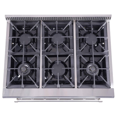 Thor Kitchen 36" Professional 6 Burner Gas Range Kitchen Oven, Stainless Steel