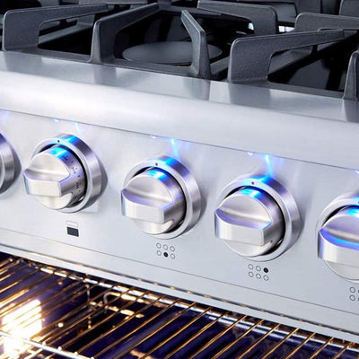 Thor Kitchen 36" Professional 6 Burner Gas Range Kitchen Oven, Stainless Steel - VMInnovations