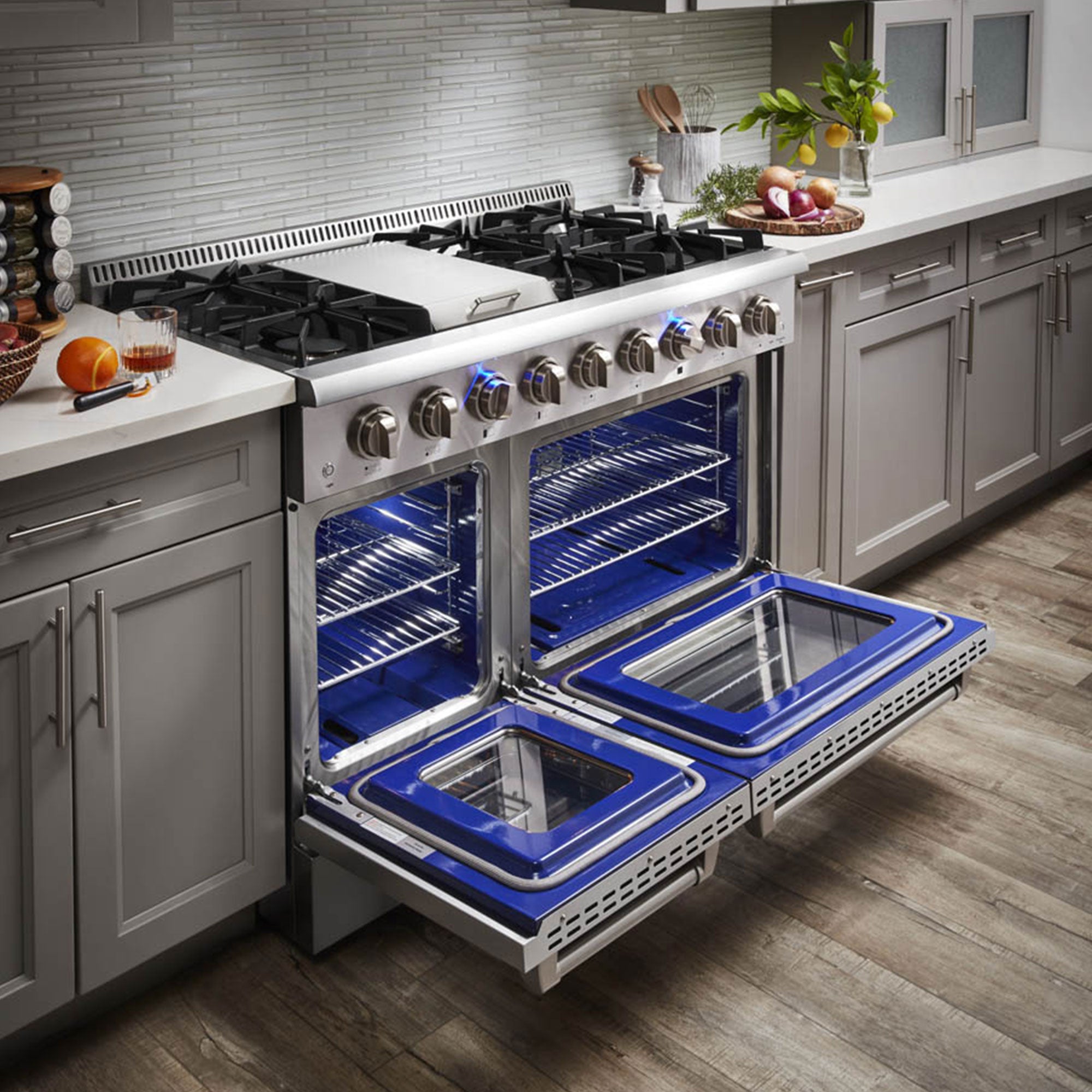 Thor Kitchen 48" Professional 6 Burner Gas Range Double Oven, Stainless Steel