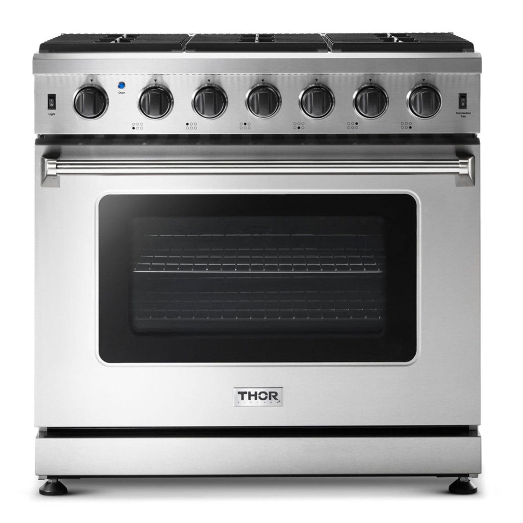 Thor Kitchen 36" Professional 6 Burner Gas Range Kitchen Oven, Stainless Steel