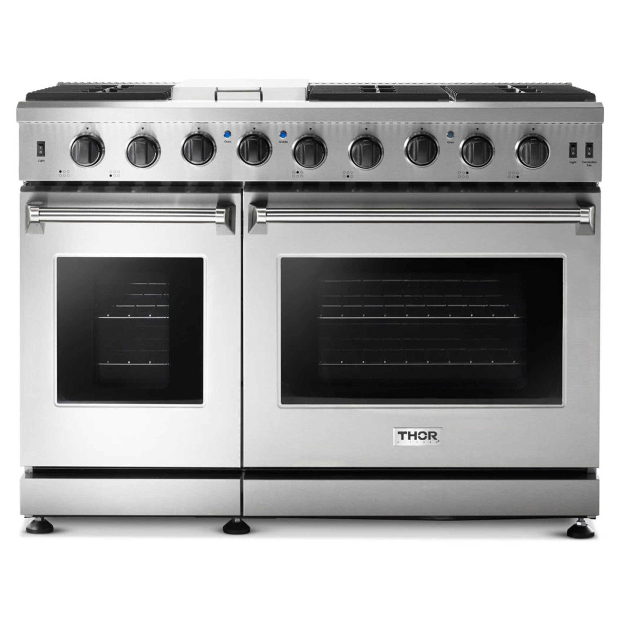 Thor Kitchen 48" Professional 6 Burner Gas Range Double Oven, Stainless Steel