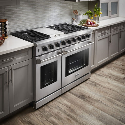 Thor Kitchen 48" Professional 6 Burner Gas Range Double Oven, Stainless Steel - VMInnovations