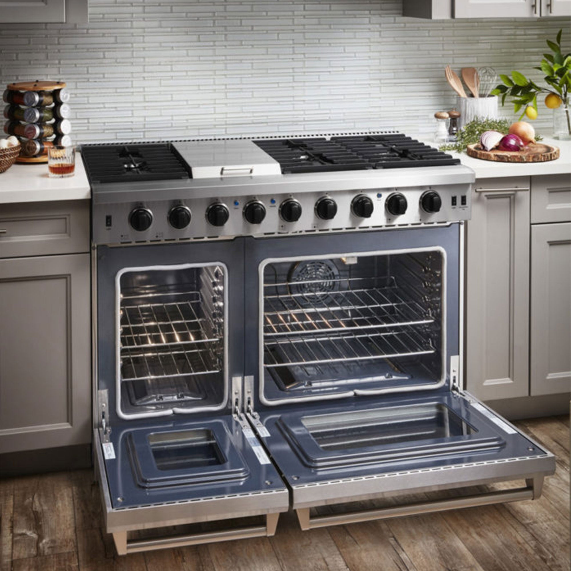 Thor Kitchen 48" Professional 6 Burner Gas Range Double Oven, Stainless Steel