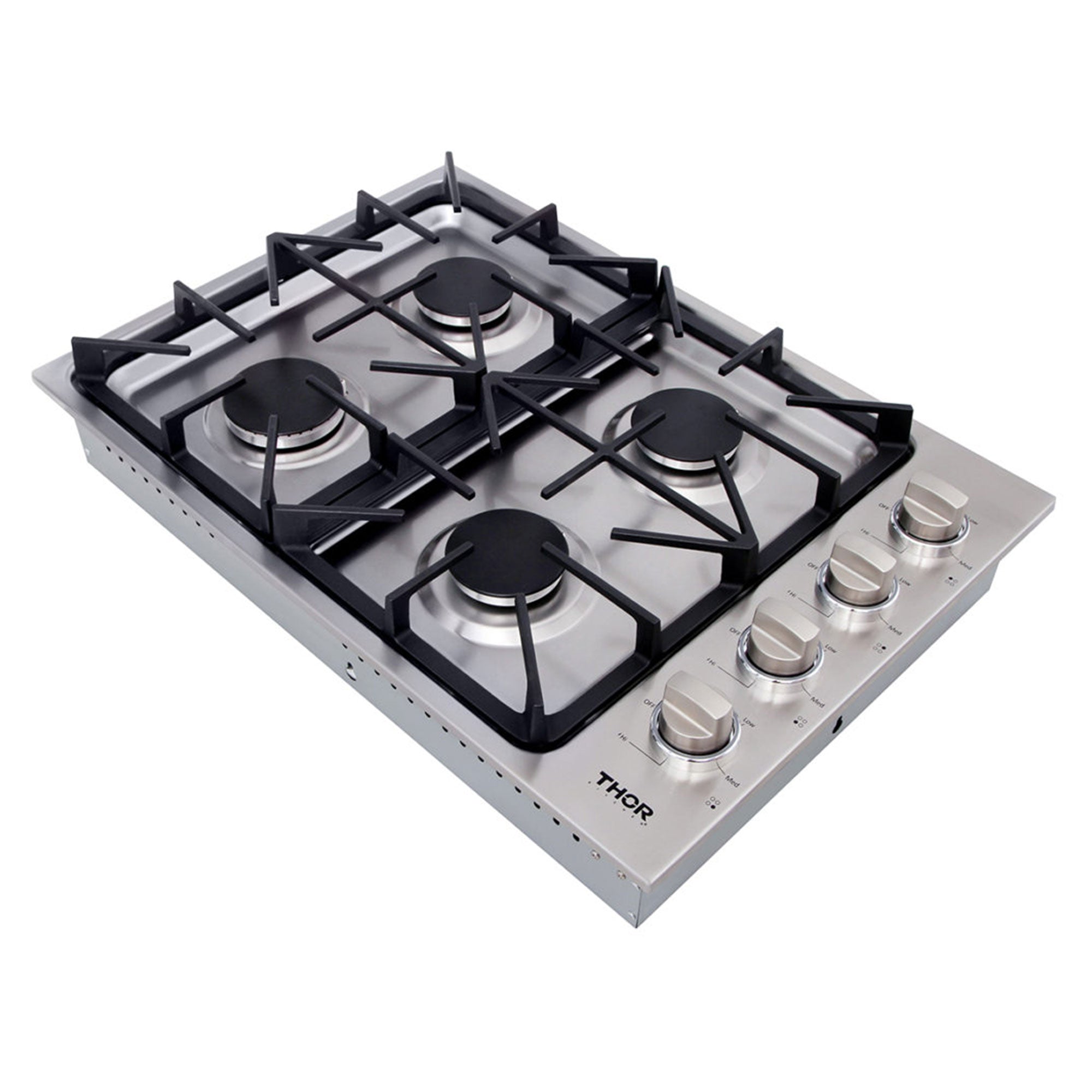Thor Kitchen 30 Inch Professional 4 Burner Drop In Gas Cooktop, Stainless Steel