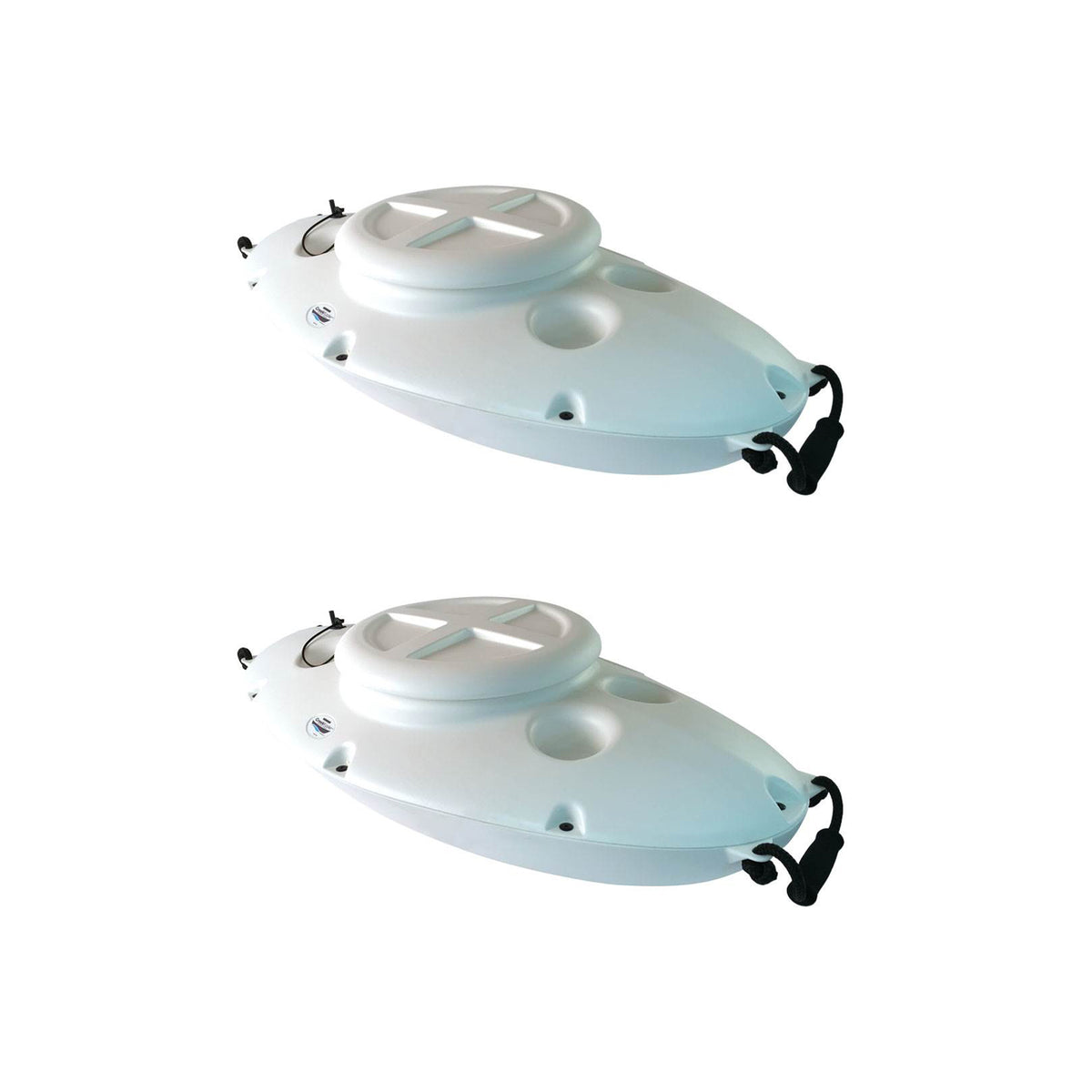 CreekKooler 30 Qt Floating Insulated Beverage Kayak White Cooler w/ 8' Rope - VMInnovations