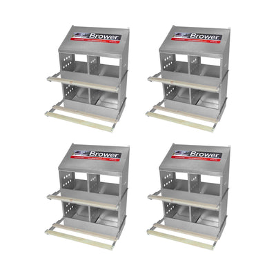 Brower 404B Galvanized Steel 4 Hole 20 Bird Nest Chicken Brooding Box (4 Pack) - VMInnovations