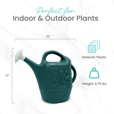 Union Products 63065 Indoor Outdoor 2 Gallon Plastic Plant Watering Can, Green