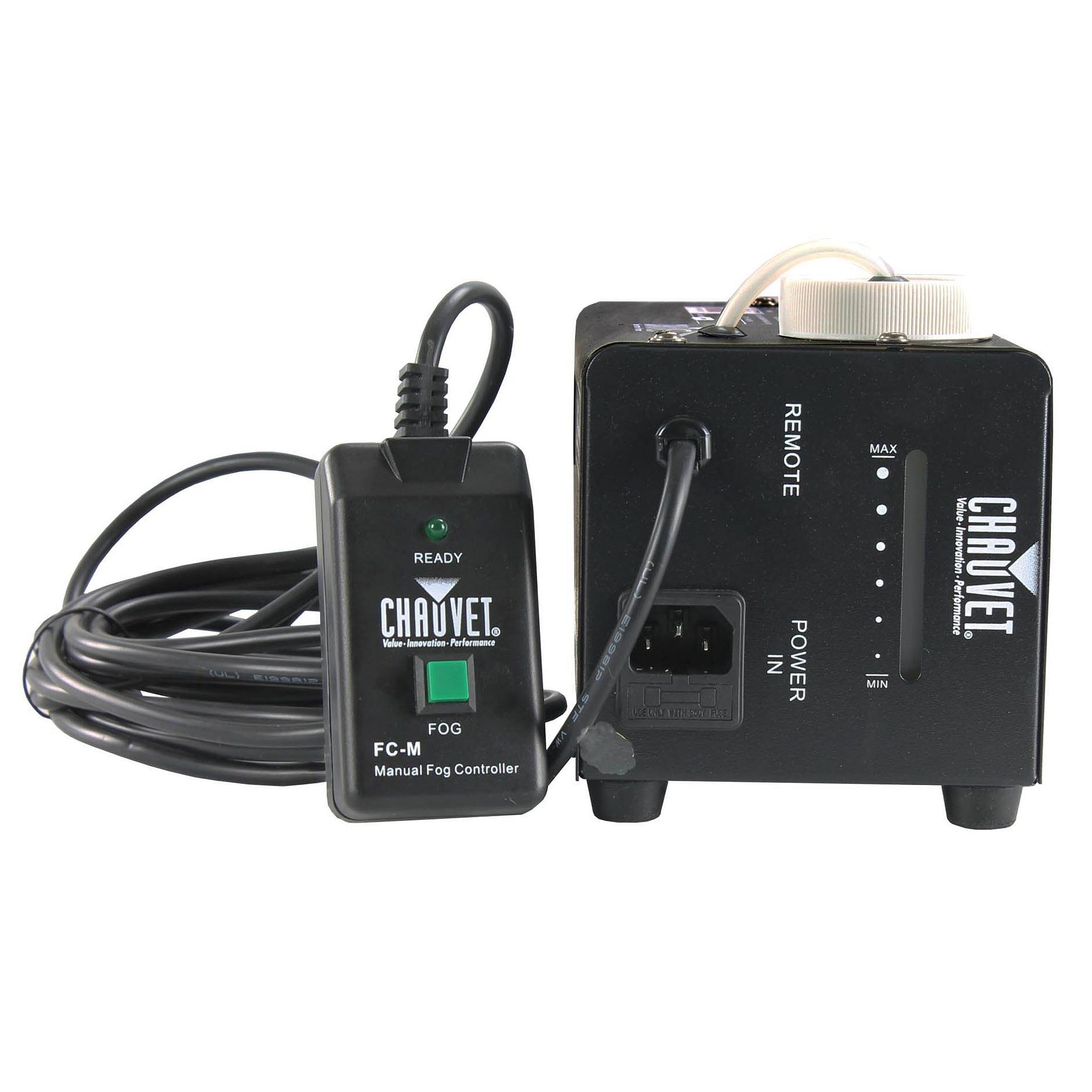 CHAUVET DJ Hurricane Smoke Machine w/ 2 Gal Juice & Plug and Play LED Strobe