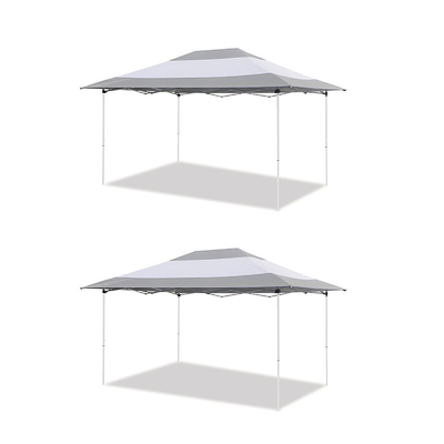 Z-Shade 14 x 10 Foot Instant Canopy Outdoor Patio Shelter, Grey & White (2 Pack)