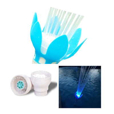 Magic Pool Fountain Sprayer w/ Multicolor LED Bulb + 2 Solid Blue LED Bulbs