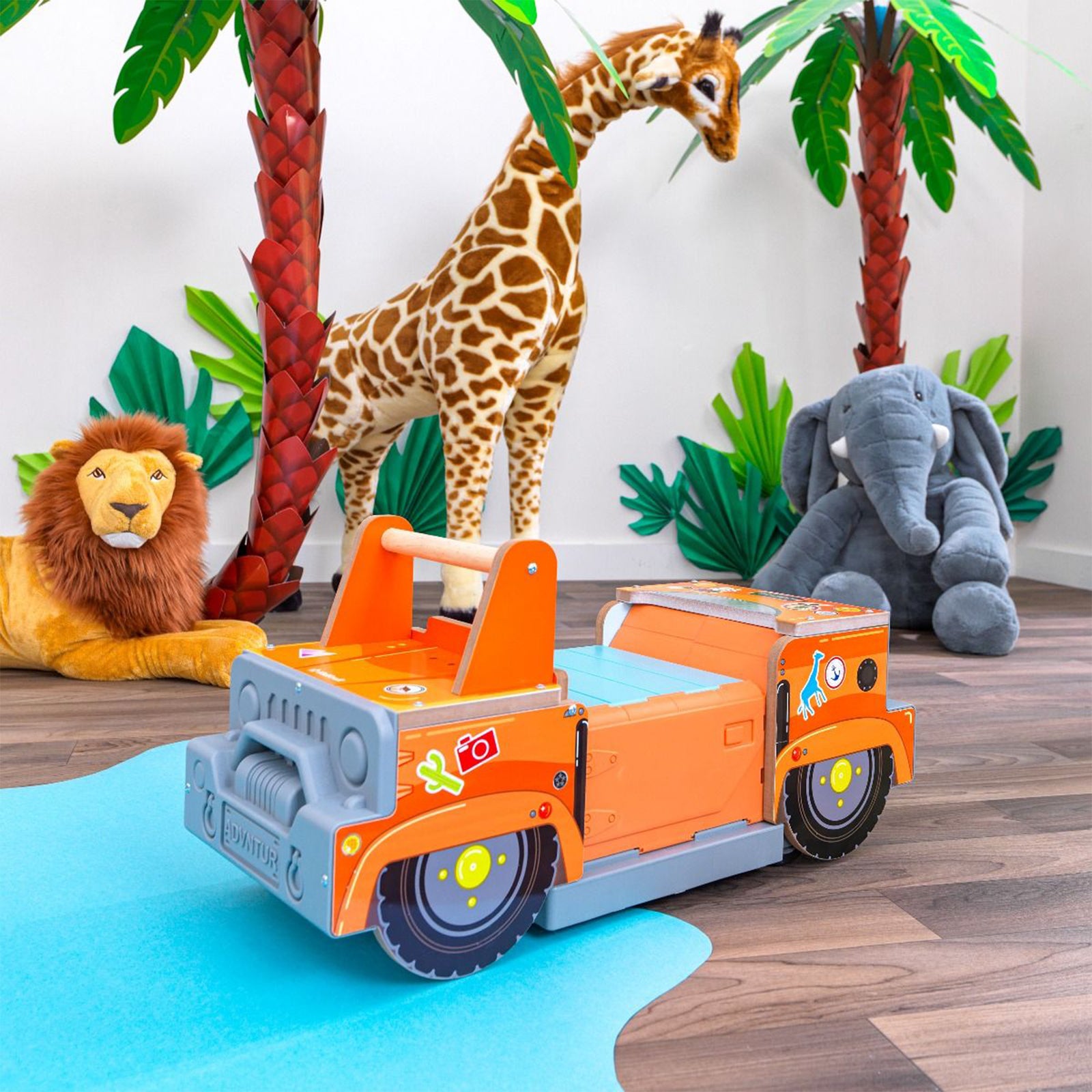 KidKraft Safari 2 In 1 Ride and Play with EZ Kraft 9 Piece Assembly, Kids 3 to 5 - VMInnovations