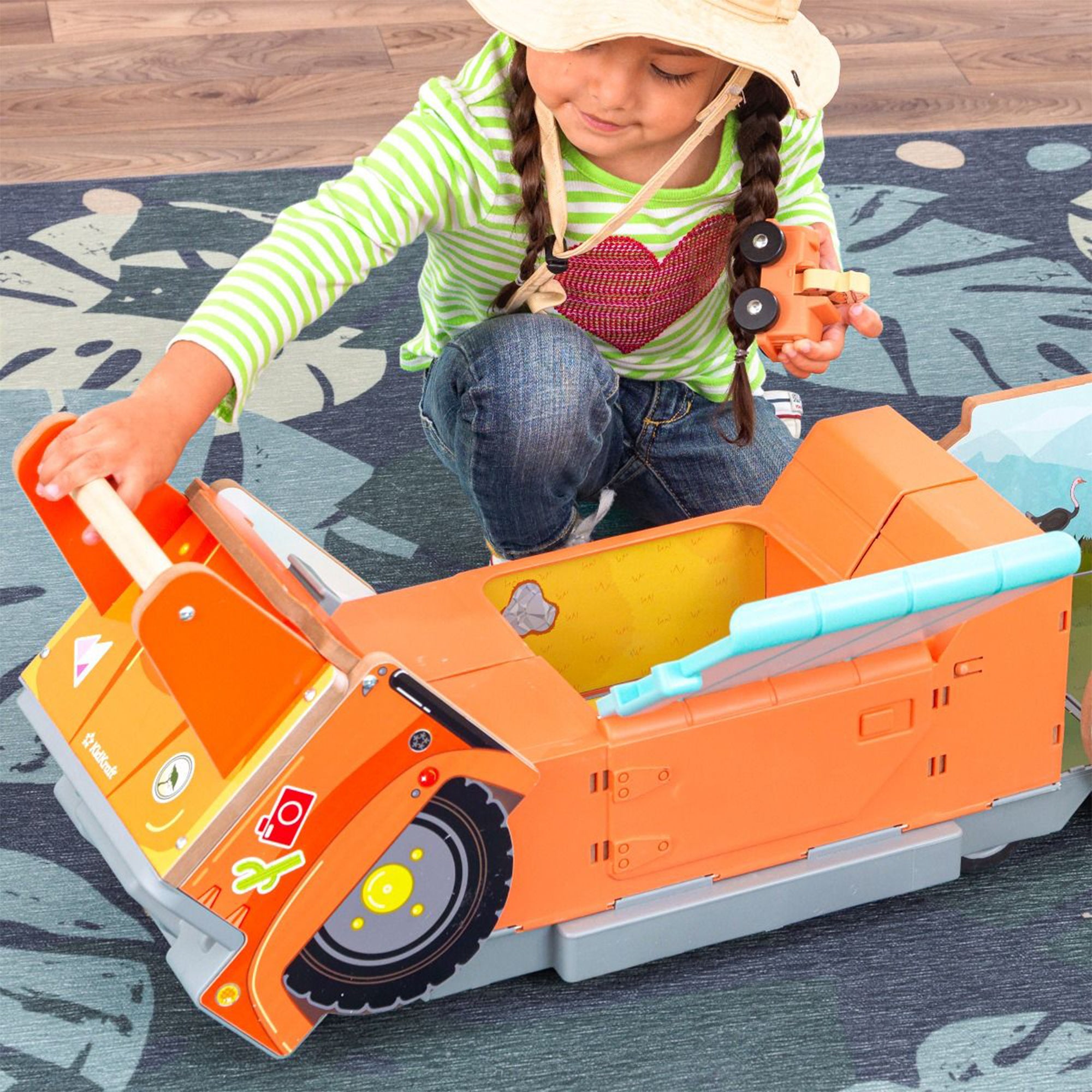 KidKraft Safari 2 In 1 Ride and Play with EZ Kraft 9 Piece Assembly, Kids 3 to 5 - VMInnovations