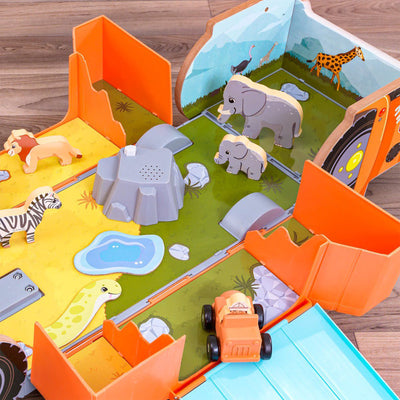 KidKraft Safari 2 In 1 Ride and Play with EZ Kraft 9 Piece Assembly, Kids 3 to 5 - VMInnovations