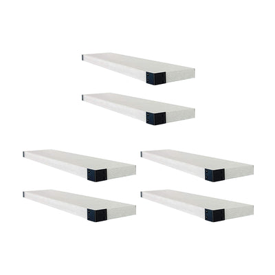 Willow & Grace Bryan 24 Inch Floating Wood Shelves Wall Mount, White (6 Pack)
