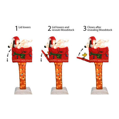 ProductWorks Peanuts Charlie Brown & Snoopy on The Mailbox Christmas Decorations - VMInnovations