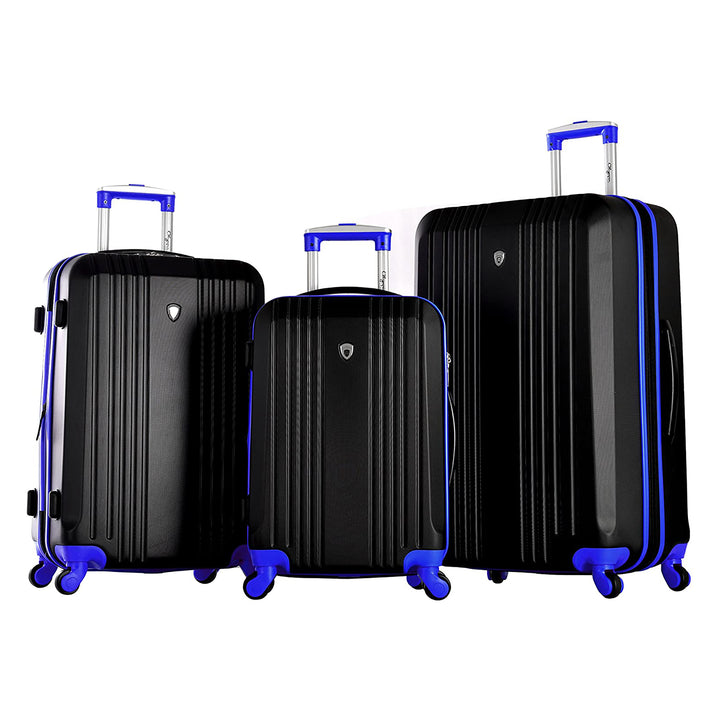 Olympia Apache II 4 Wheel Spinner Luggage Suitcase 3 Piece Set, Blue (Open Box)