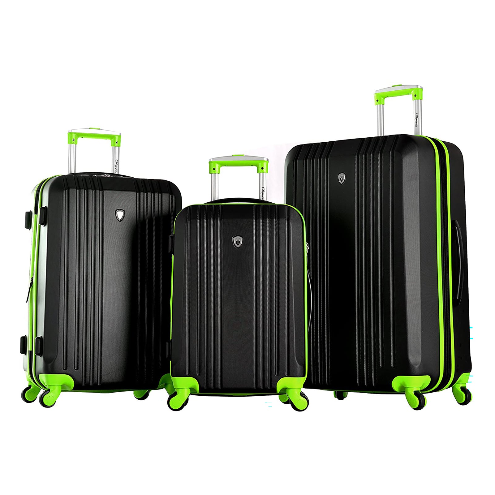 Olympia Apache II Hardcase 4 Wheel Spinner Luggage Suitcase 3 Piece Set, Lime - VMInnovations