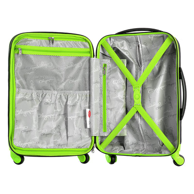 Olympia Apache II Hardcase 4 Wheel Spinner Luggage Suitcase 3 Piece Set, Lime - VMInnovations