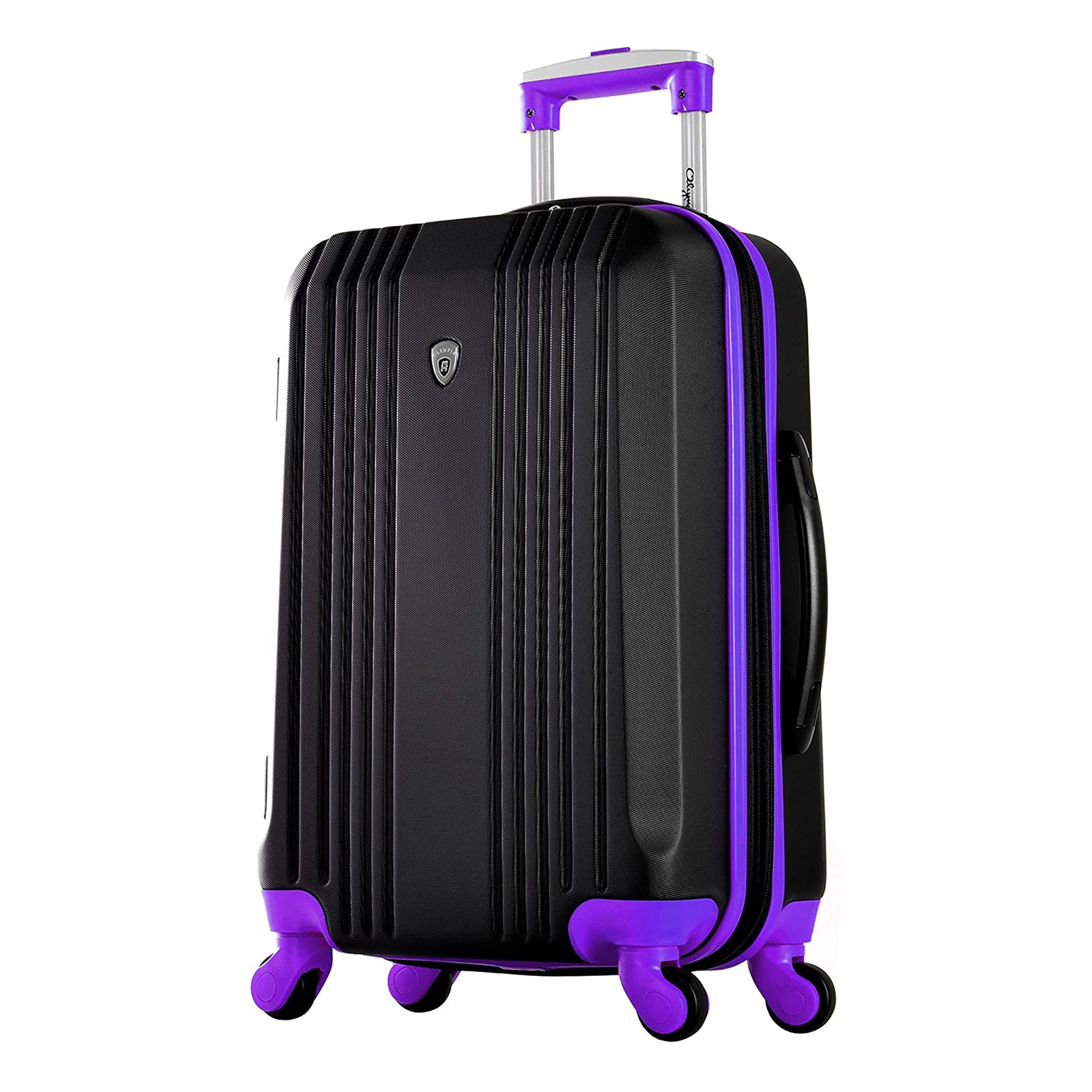 Olympia Apache II Hardcase 4 Wheel Spinner Luggage Suitcase 3 Piece Set, Purple - VMInnovations