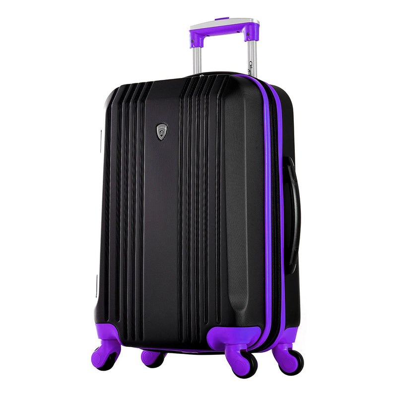 Olympia Apache II Hardcase 4 Wheel Spinner Luggage Suitcase 3 Piece Set, Purple