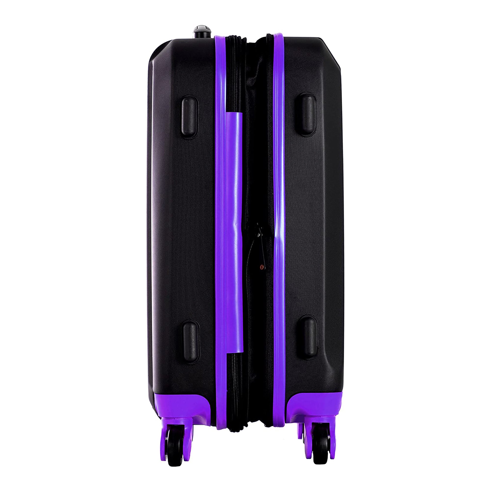 Olympia Apache II Hardcase 4 Wheel Spinner Luggage Suitcase 3 Piece Set, Purple - VMInnovations
