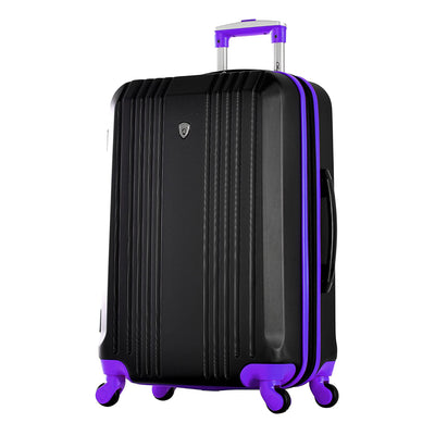 Olympia Apache II Hardcase 4 Wheel Spinner Luggage Suitcase 3 Piece Set, Purple - VMInnovations