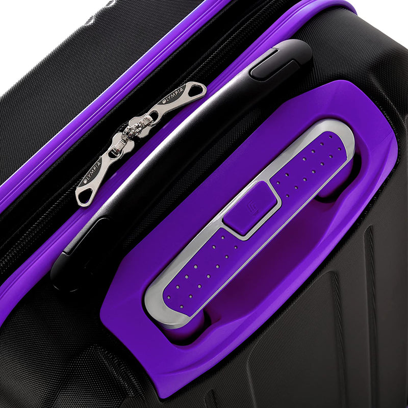 Olympia Apache II Hardcase 4 Wheel Spinner Luggage Suitcase 3 Piece Set, Purple