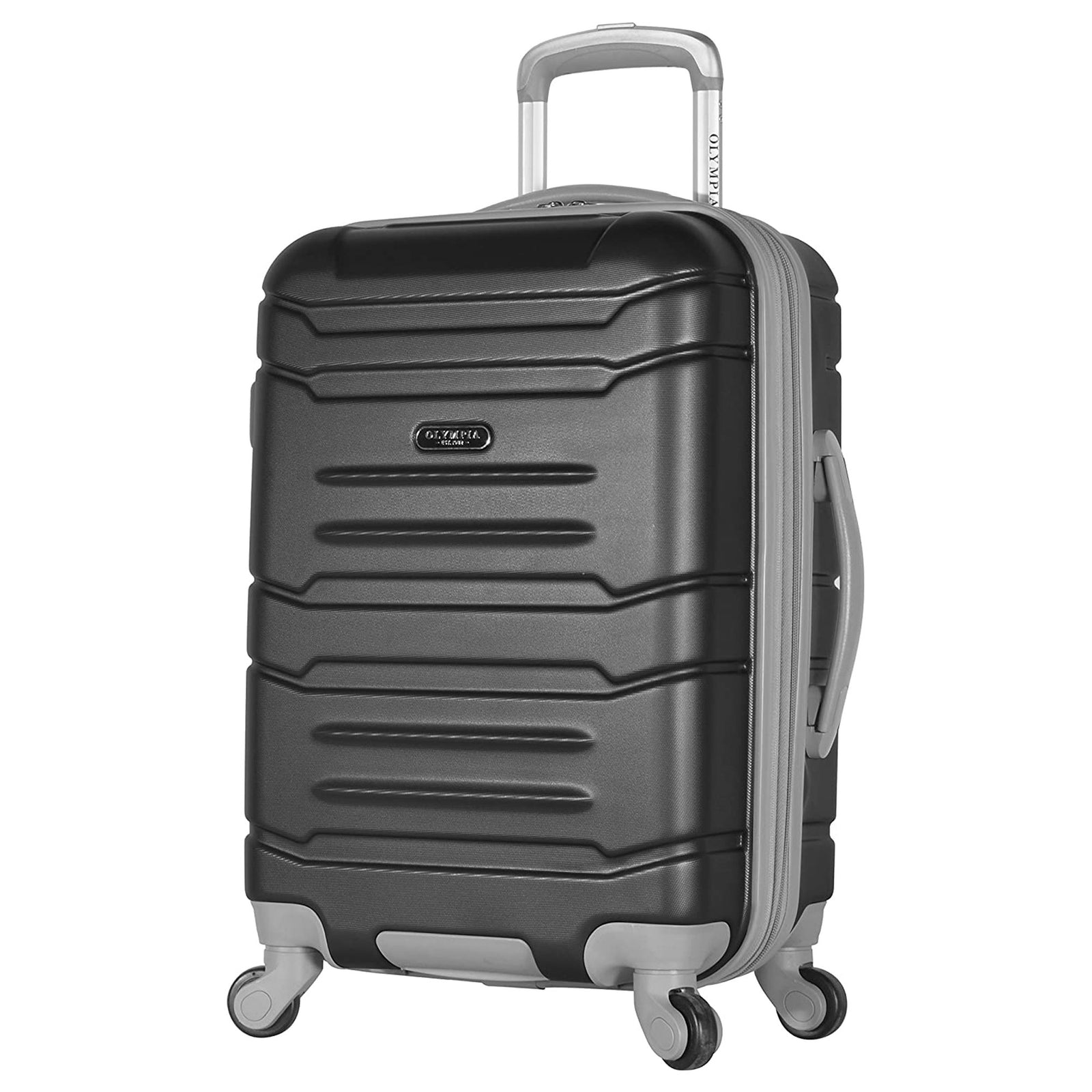 Olympia Denmark 21" Expandable Carry On 4 Wheel Spinner Luggage Suitcase, Black - VMInnovations
