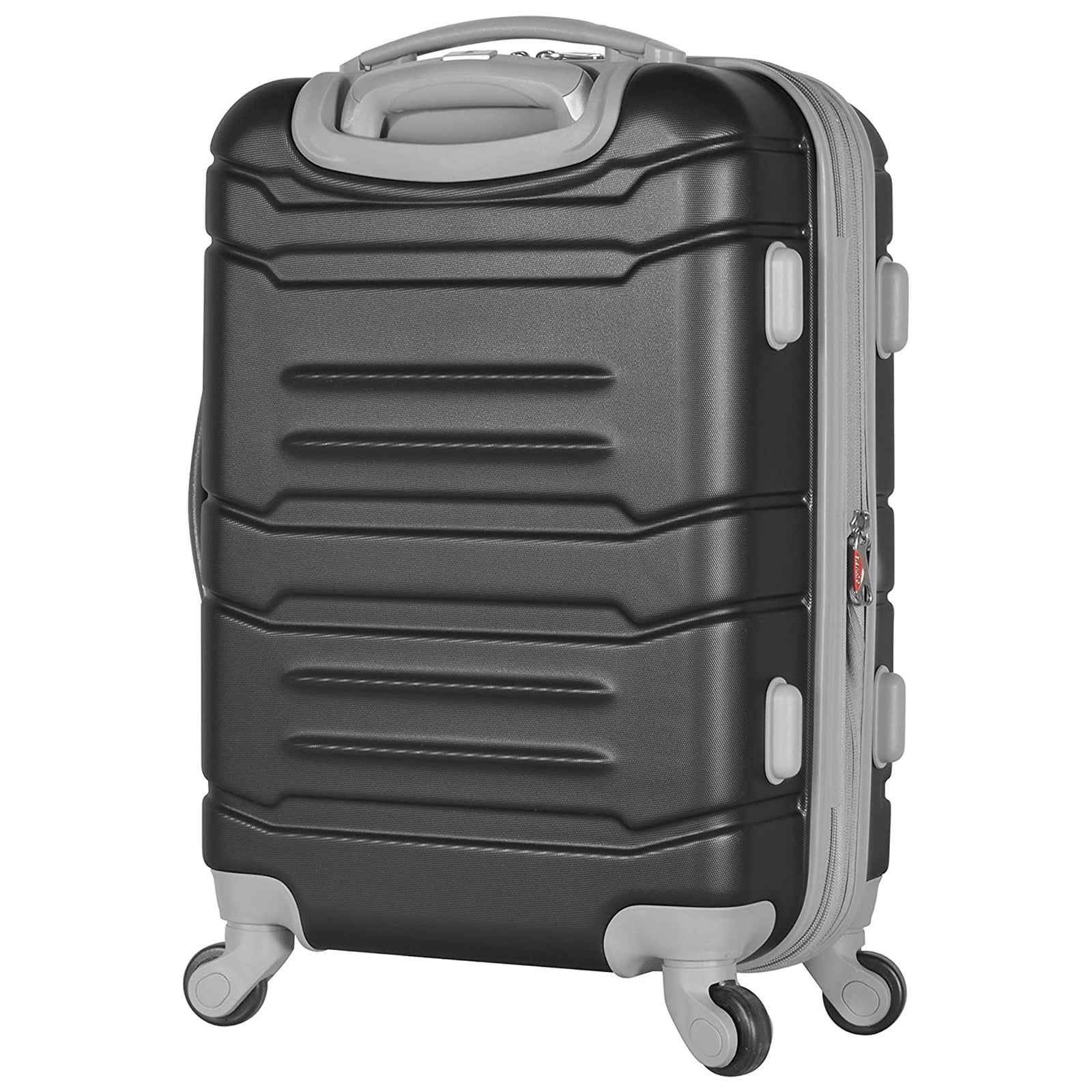 Olympia Denmark 21" Expandable Carry On 4 Wheel Spinner Luggage Suitcase, Black - VMInnovations