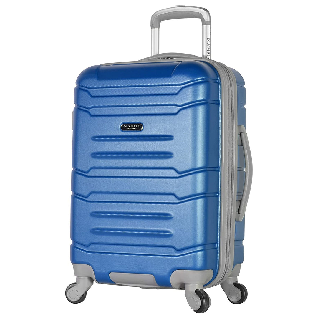Olympia Denmark 21" Expandable Carry On 4 Wheel Spinner Luggage Suitcase, Navy