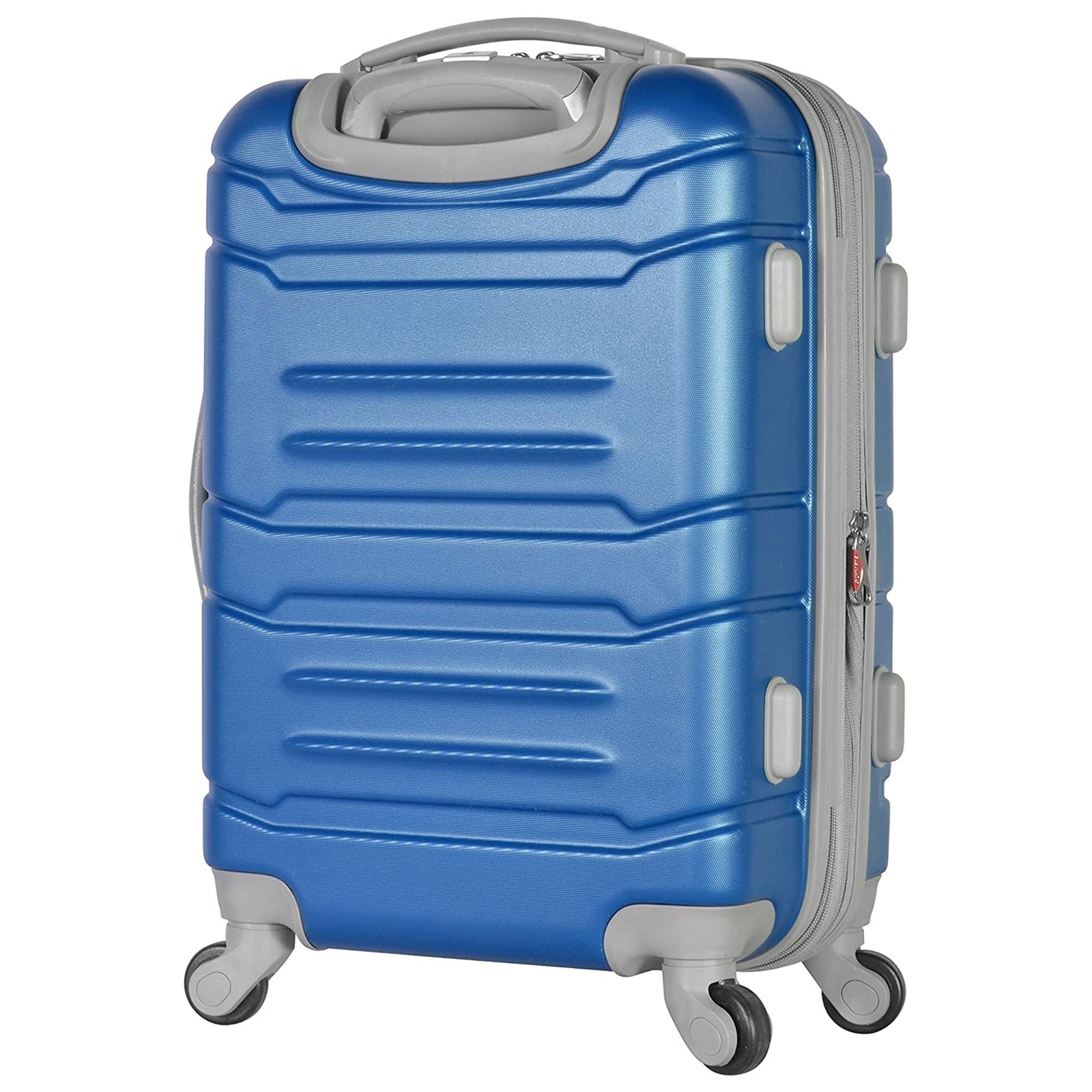 Olympia Denmark 21" Expandable Carry On 4 Wheel Spinner Luggage Suitcase, Navy - VMInnovations