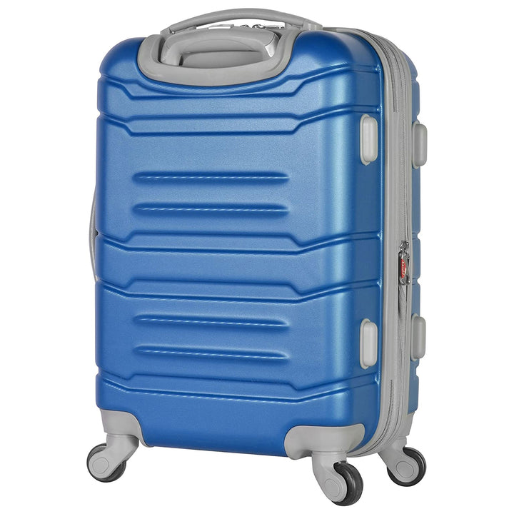 Olympia Denmark 21" Expandable Carry On 4 Wheel Spinner Luggage Suitcase, Navy