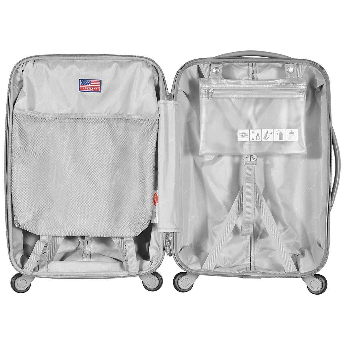 Olympia Denmark 21" Expandable Carry On 4 Wheel Luggage Suitcase, Navy(Open Box)