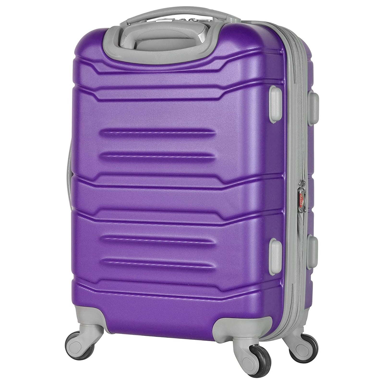 Olympia Denmark 21" Expandable Carry On 4 Wheel Spinner Luggage Suitcase, Purple - VMInnovations