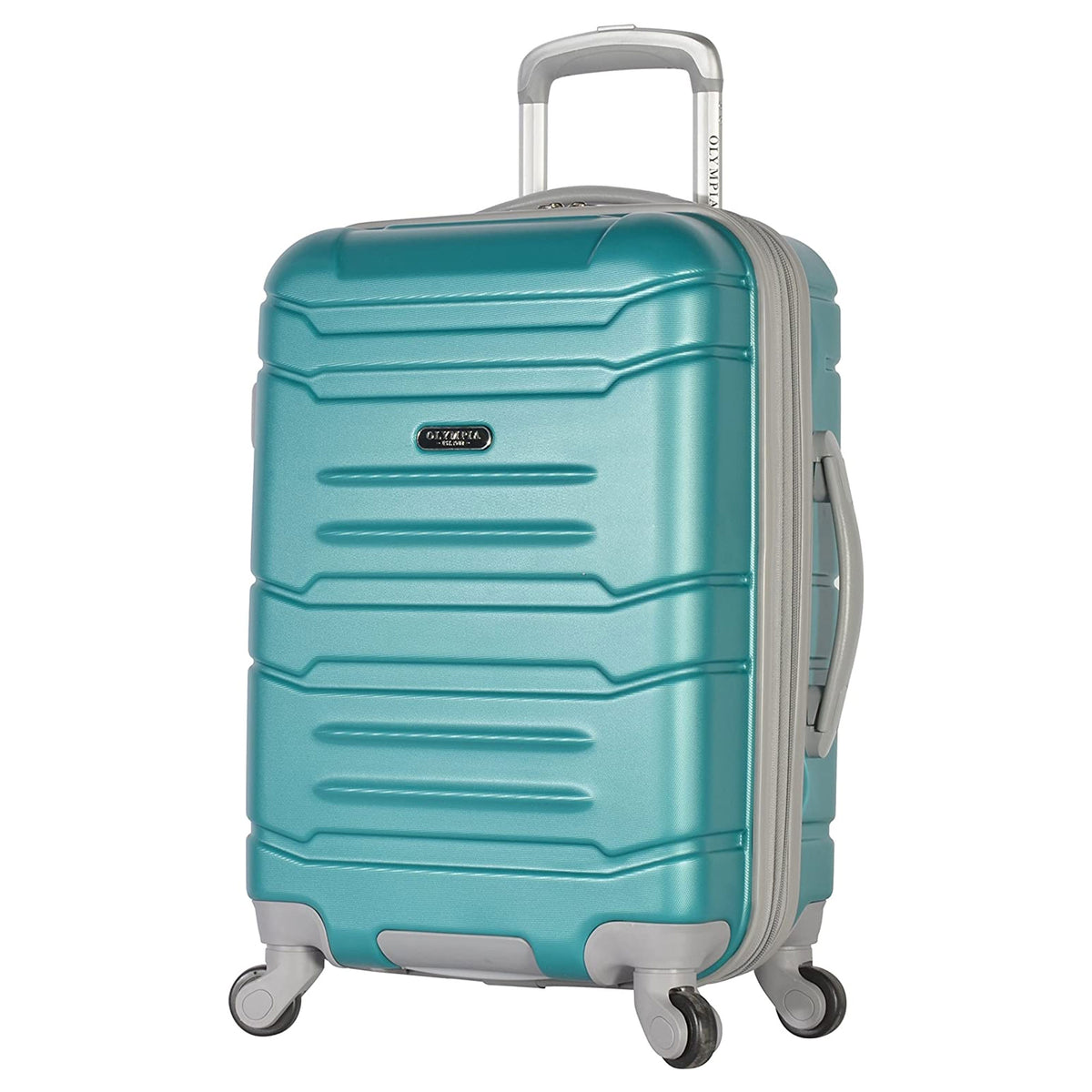 Olympia Denmark 21" Expandable Carry On 4 Wheel Spinner Suitcase, Teal (Damaged)