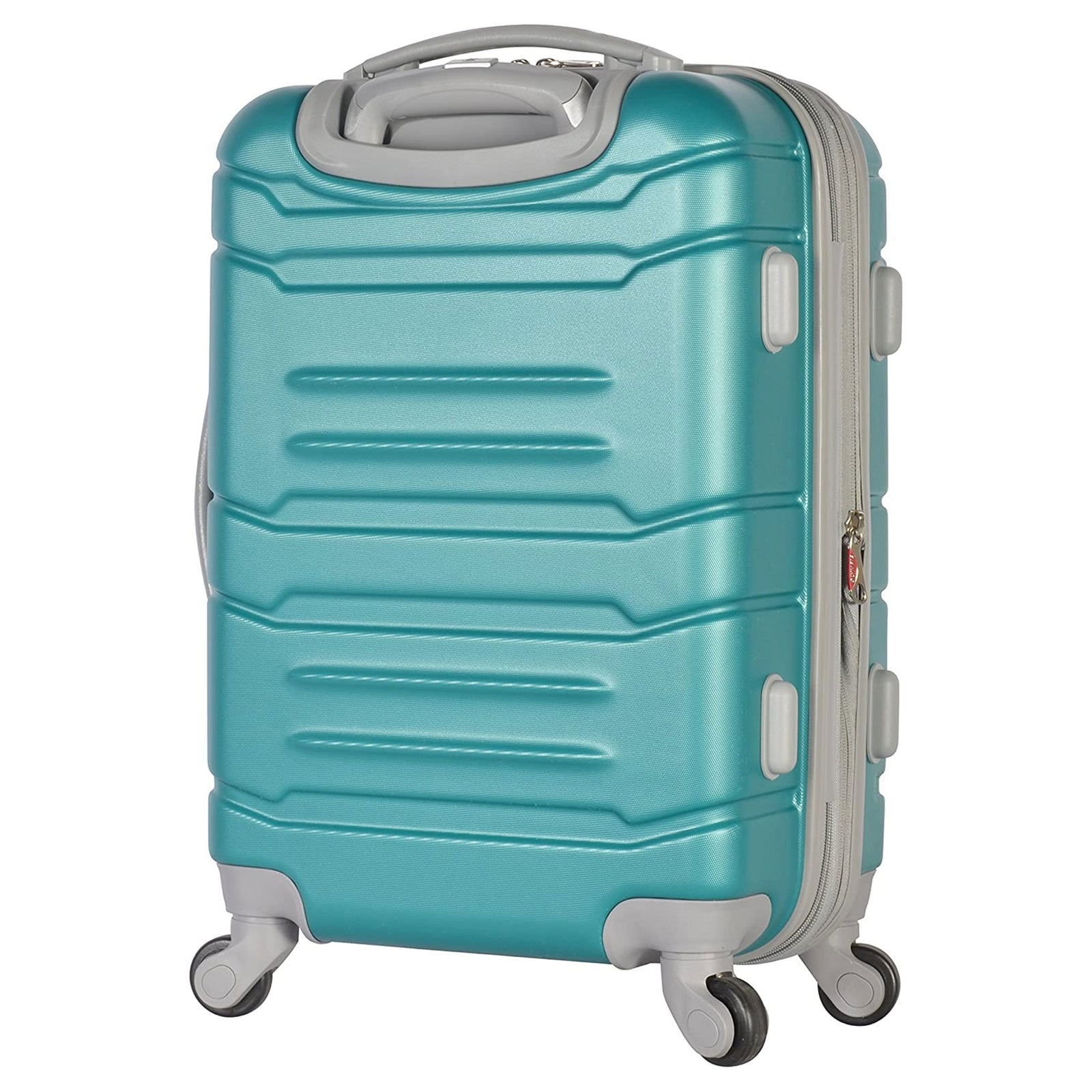 Olympia Denmark 21" Expandable Carry On 4 Wheel Spinner Luggage Suitcase, Teal - VMInnovations
