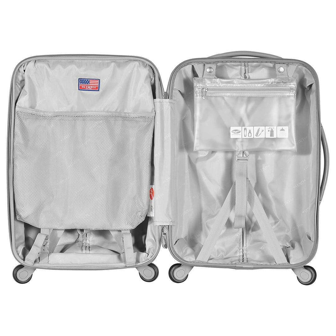 Olympia Denmark 21" Expandable Carry On 4 Wheel Spinner Luggage Suitcase, Teal - VMInnovations